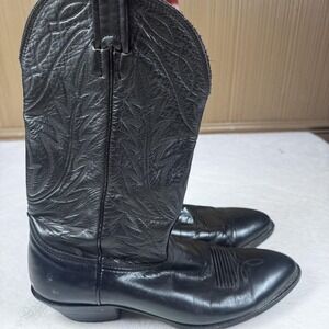 Nocona Boots Mens Size 10D Black Leather Western Cowboy Pointed Toe Made USA